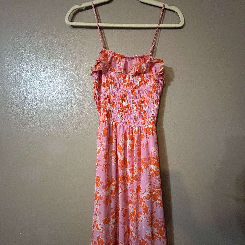 Francesca's Collections Pink and Orange Kids Casual Dress